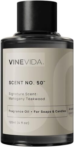 VINEVIDA [4oz] Mahogany Teakwood Fragrance Oil for Candle Making and Soap Making - Premium Candle Scents for Soy Candles in Kuwait