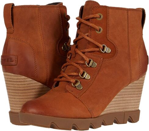 حذاء Sorel النسائي Joan Uptown Lace Bootie - حذاء بكعب عريض من الجلد مقاوم للماء in Kuwait