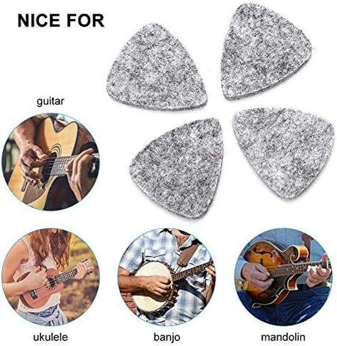 Vbest life Music Felt Picks Ukulele Plectrum Guitar Plectrum Wool Felt Picks 3mm Plectrums White Black Gray Instrument Accessory in Kuwait