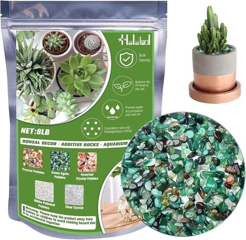 Halatool 2.2LB Green Agate Aquarium Gravel, 0.35"-0.6" Landscaping Pebbles in Saudi Arabia
