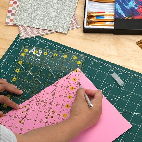 A3 Self Healing Cutting Mat Kit with Quilting Ruler & Craft Knife and 5 Replacement Blades, 12x18" Double Sided, For Sewing Quilting Craft DIY in Saudi Arabia