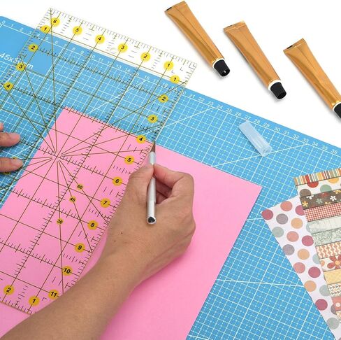 A3 Self Healing Cutting Mat Kit with Quilting Ruler & Craft Knife and 5 Replacement Blades, 12x18" Double Sided, For Sewing Quilting Craft DIY in Saudi Arabia