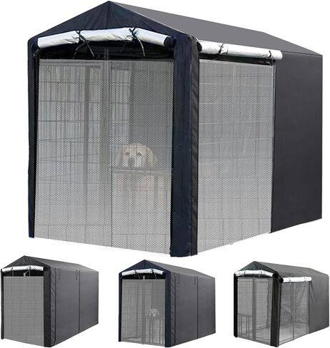 Outdoor Dog Kennel Cover 8’D x 4’W x 6’H, Heavy Duty Weather Cover Only in Saudi Arabia