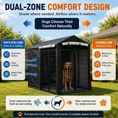 Outdoor Dog Kennel Cover 8’D x 4’W x 6’H, Heavy Duty Weather Cover Only in Saudi Arabia
