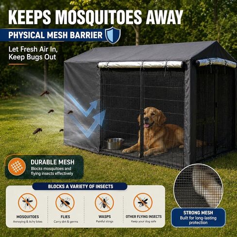 Outdoor Dog Kennel Cover 8’D x 4’W x 6’H, Heavy Duty Weather Cover Only in Saudi Arabia