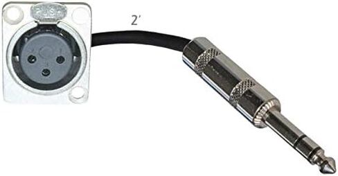 Floor Stage Box Panel Mount Pigtail Drop in No Solder (XLR Female > 1/4" TRS, Black) in Kuwait