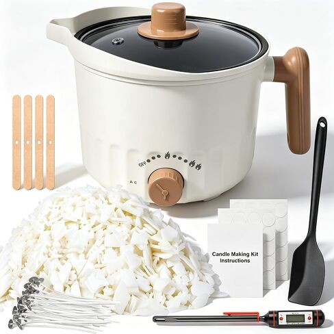 AOTOIE Candle Making Kit with Wax Melter, Soy Wax for Candle Making, DIY Candle Making Supplies, Starter Candle Kit for Women Adult Beginner, Included 1.1IB Natural Soy Wax with Wicks in Saudi Arabia