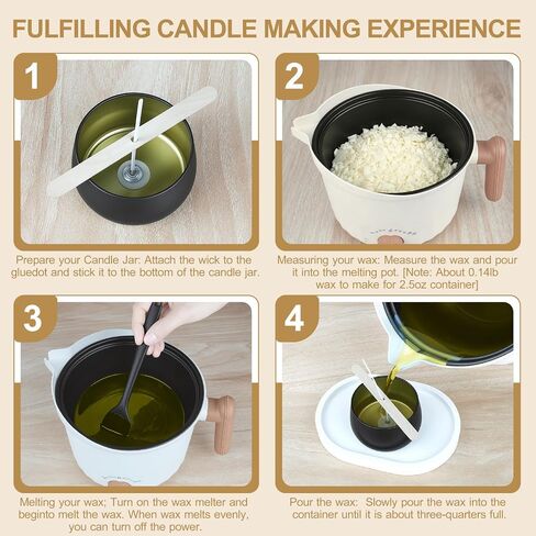 AOTOIE Candle Making Kit with Wax Melter, Soy Wax for Candle Making, DIY Candle Making Supplies, Starter Candle Kit for Women Adult Beginner, Included 1.1IB Natural Soy Wax with Wicks in Saudi Arabia