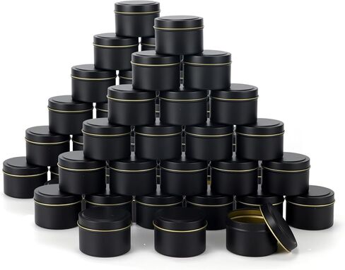 SONVIIBOX 48 Pieces 4oz Gold Candle Tins,Bulk Candle tin,Candle Jars for Making Candles,Bulk Candle Containers for Candle Making,Storage Jars,DIY Candle Making(Gold) in Kuwait
