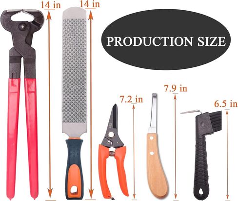LONG RIVER Horse Farrier Hoof Tool Kit（7 Piece） with Carry Bag Horse Equine Metal Shears Farriers Hoof Nipper Cutter Handle Knife Stable Supplies Professional Hoof Trimming Tools in Kuwait