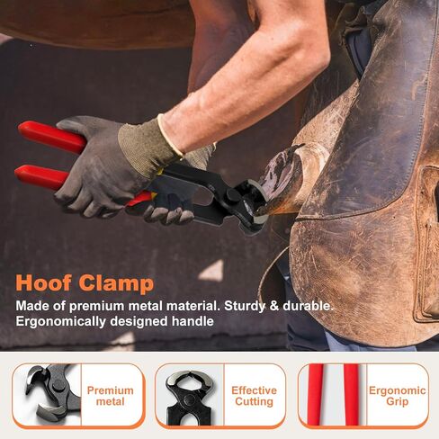 8 inch Farrier Tools Kit (8 Piece) Horse Goat Hoof Trimmers Carbon Steel Nippers Shears Nail Clipper, Mini Rasp, Hoof Trimming Cutter Knife, File for Pig Sheep Donkey Equine Supplies With Storage Bag in Saudi Arabia