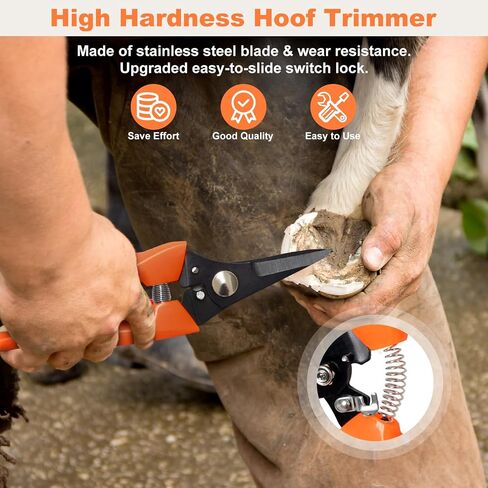 8 inch Farrier Tools Kit (8 Piece) Horse Goat Hoof Trimmers Carbon Steel Nippers Shears Nail Clipper, Mini Rasp, Hoof Trimming Cutter Knife, File for Pig Sheep Donkey Equine Supplies With Storage Bag in Saudi Arabia