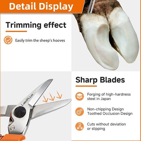 LeafLux 7-Inch Goat Hoof Trimmers Multi-Purpose – SK5 Carbon Steel Hoof Shears with Wrist Lanyard for Goat, Sheep, Alpacas Trimming & Tree Pruning, One-Hand Operation with Spare Spring Included|LFX140 in Saudi Arabia