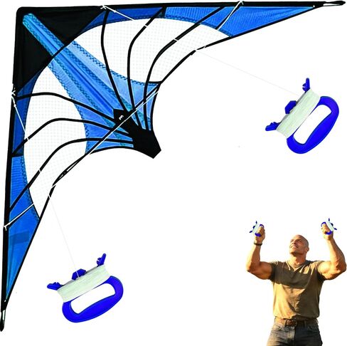 HENGDA KITE-Upgrade Star Rhyme 48 Inch Dual Line Stunt Kite for Kids and Adults,Outdoor Sports,Beach and Fun Sport Kite,Handle,Line,and Bag Included in Kuwait