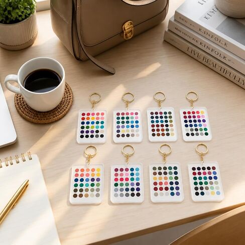 aadwiwk 8PCS Soft Autumn Color Palette Card, Seasonal Colors Analysis Swatches Keychain, Colors Swatches Color Analysis, Personal Style Development, Fashion Accessory Coordination in Kuwait