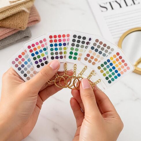aadwiwk 8PCS Soft Autumn Color Palette Card, Seasonal Colors Analysis Swatches Keychain, Colors Swatches Color Analysis, Personal Style Development, Fashion Accessory Coordination in Kuwait