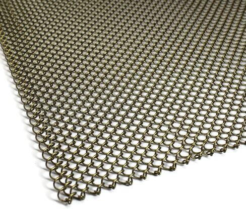 Midwest Hearth Fireplace Screen Mesh Curtain. 2 Panels Each 24" Wide. includes Screen Pulls. Made in USA (16" H x 24" W, Antique Brass) in Kuwait