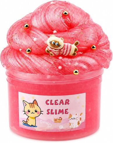 Clear Glitter Slime Kit with Little Turtle Toy for Girls Age 6-14,Crunchy Slime Supplies for Boys,Fun DIY Craft Gift for Birthdays Party Favors in Kuwait