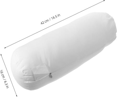 Cylindrical Bolster Pillow Insert, White Sofa Cushion Form for Relaxation in Kuwait