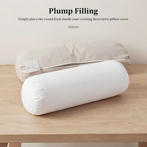 Cylindrical Bolster Pillow Insert, White Sofa Cushion Form for Relaxation in Kuwait