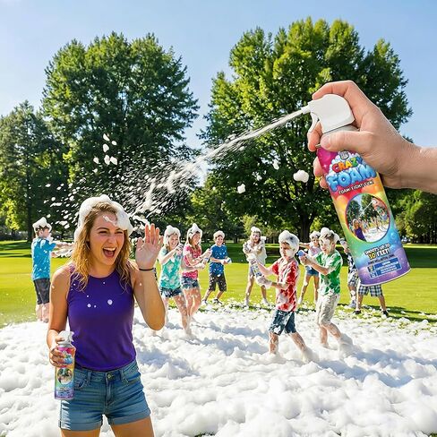 Silly String Crazy Foam – 2-Pack Party Foam Cans, 11 oz Each, Sprays Up to 10 Feet, Fun for Birthdays, Outdoor Games, Celebrations & Events - Colors will Vary in Saudi Arabia