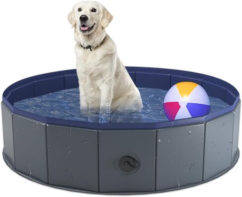 Niubya Foldable Dog Pool, Collapsible Plastic Dog Swimming Pool, 80x12in in Saudi Arabia