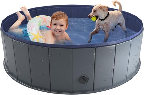 Niubya Foldable Dog Pool, Collapsible Plastic Dog Swimming Pool, 80x12in in Saudi Arabia