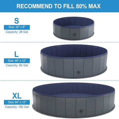 Niubya Foldable Dog Pool, Collapsible Plastic Dog Swimming Pool, 80x12in in Saudi Arabia
