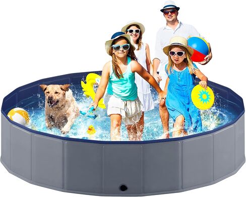 Niubya Foldable Dog Pool, Collapsible Plastic Dog Swimming Pool, 80x12in in Saudi Arabia