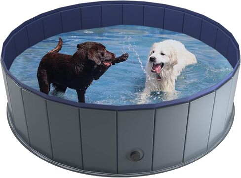 Niubya Foldable Dog Pool, Collapsible Plastic Dog Swimming Pool, 80x12in in Saudi Arabia