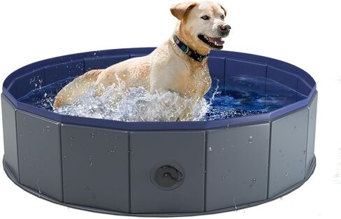 Niubya Foldable Dog Pool, Collapsible Plastic Dog Swimming Pool, 80x12in in Saudi Arabia