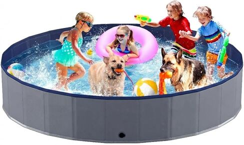 Niubya Foldable Dog Pool, Collapsible Plastic Dog Swimming Pool, 80x12in in Saudi Arabia