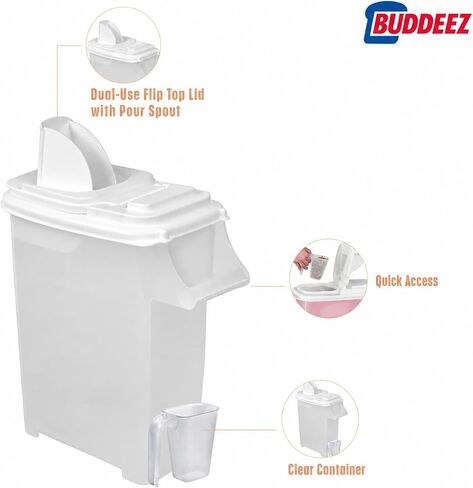 Buddeez Airtight Pet Food Storage Container, 32 Quart, with Pour Spout in Kuwait