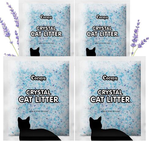 COCOYO Crystal Cat Litter I Silica Gel Cat Litter,17.2 Lbs Value Pack (4.3 Lbs x 4) in Kuwait