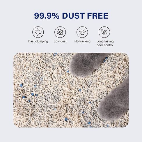 HONEY CARE Petrichor Mix Cat Litter I Tofu Cat Litter I Nature Plant-Based Pellets and Bentonite Sustainable I Low-Dust Qucik Clumping Superior Odor Control, 6 Lbs in Kuwait