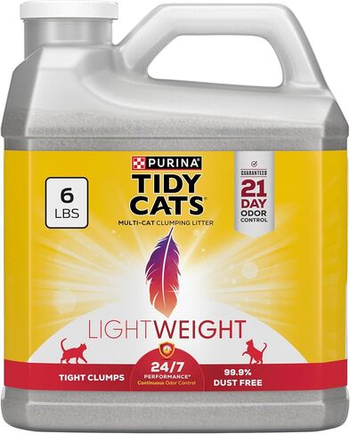 Purina Tidy Cats LightWeight 24/7 Performance Odor control, Multi-Cat, Clumping, 99.9 Percent Dust Free Cat Litter - 6 lb. Jug in Saudi Arabia