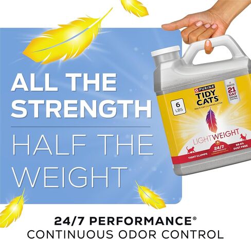Purina Tidy Cats LightWeight 24/7 Performance Odor control, Multi-Cat, Clumping, 99.9 Percent Dust Free Cat Litter - 6 lb. Jug in Saudi Arabia