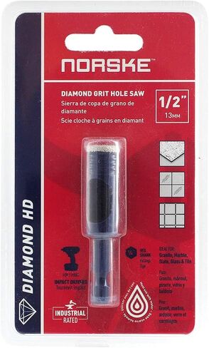 Norske Tools NDHSI138 1-1/2" (38mm) Industrial Quality Vacuum Brazed Diamond Drill Bit Hole Saw For Tile, Stone, Glass, Brick, Block & Cement Backer Board in Kuwait