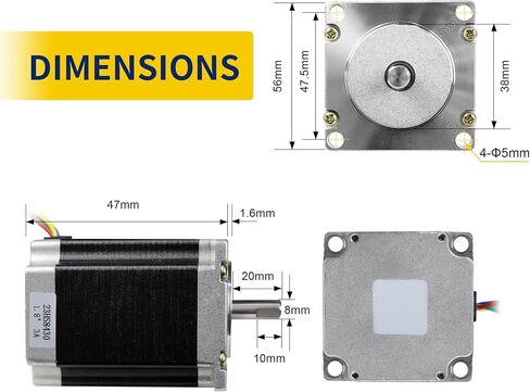 CNCTOPBAOS 3 Axis Nema23 Stepper Motor 270oz-in 76mm 3A+TB6600 Driver 10-45V 4.5A+4 Axis USB Mach3 Control Board Motion Card+350W 24V DC Switching Power Supply CNC Router Controller Kit in Kuwait