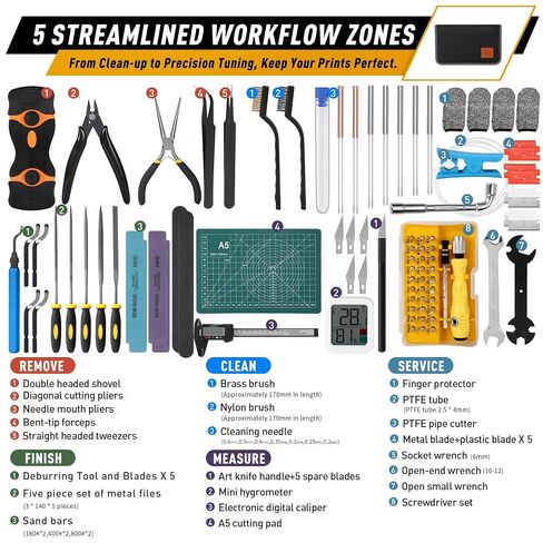 70 PCS 3D Printer Tool Kit, 3D Printer Accessories & Cleaning Kit in Kuwait