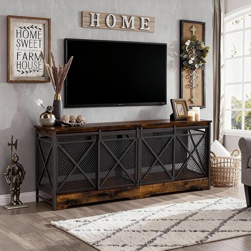 Cozpaw 78 Inch Double Dog Crate Furniture,(Caramel Brown) in Kuwait