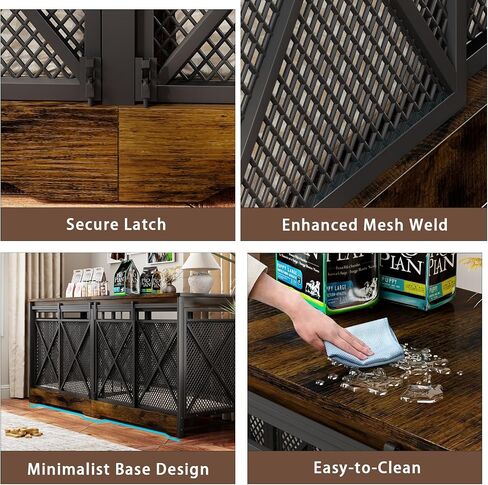 Cozpaw 78 Inch Double Dog Crate Furniture,(Caramel Brown) in Kuwait