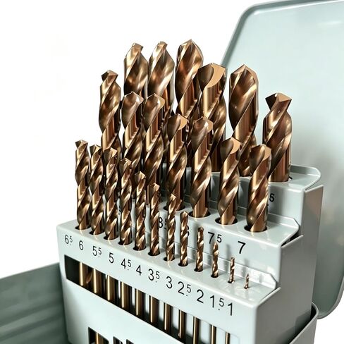 LudoPam 11/64 Inch Cobalt Drill Bit Set, M35 HSS Twist Jobber Length for Hardened Metal, Stainless Steel, Cast Iron, Pack of 10 in Kuwait