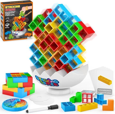 64Pcs Balance Stacking Blocks Game, Family Board Games for Kids & Adults in Saudi Arabia