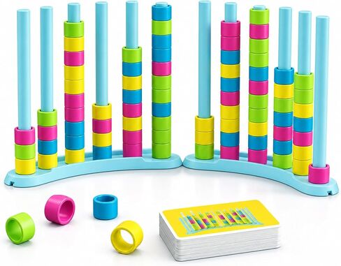 iuuoi Color Matching Challenge Game 2 Pack – Fast Pattern Color Sorting & Stacking Toys, Fun Family Board Game for Kids 6-8-12 & Adults, 2 Player Birthday Gift for Boys Girls, Sensory Toys for Autism in Saudi Arabia