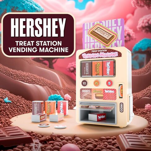 Lollipop - Hershey Mini Vending Machine Toy for Kids – Pretend Play Snack and Candy Dispenser with Push Button Action – Includes 3 Coins and 6 Pretend Treats in Kuwait