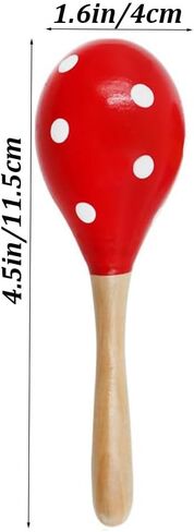 Mydio 12 Pack 4.5" Wooden Fiesta Maracas Assorted Color and Design,Pack of 12 in Saudi Arabia