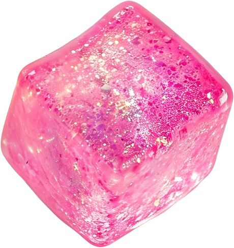 BlockPro 2.2" 1PCS Stress Cube Glitter Sensory Squishy Toy, Stress & Anxiety Relief Cube Sugar Squeeze Ball for Adults, Slow Rising Fidget Office Desk Toy, Ideal for Party Favors (Pink) in Saudi Arabia