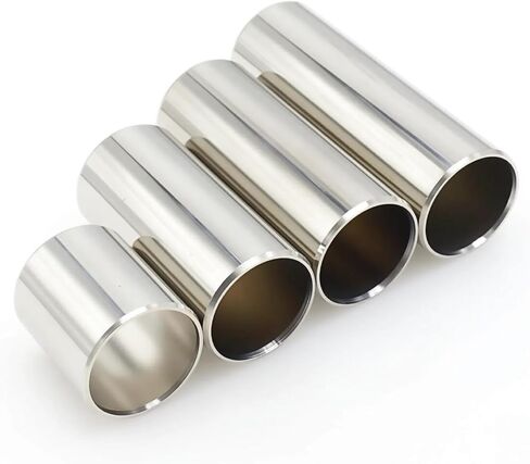 Pack of 2 Guitar Slides Set, 60mm Guitar Glass Slide and Stainless Steel Guitar Slide for Acoustic Electric Bass Guitar in Kuwait