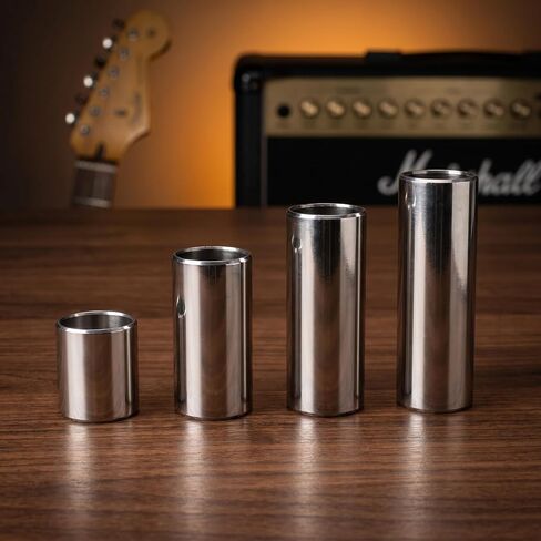 Pack of 2 Guitar Slides Set, 60mm Guitar Glass Slide and Stainless Steel Guitar Slide for Acoustic Electric Bass Guitar in Kuwait